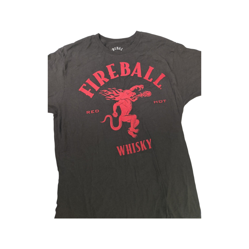 Fireball Whisky Men's Large Red Hot Dragon Logo Graphic Tee Shirt