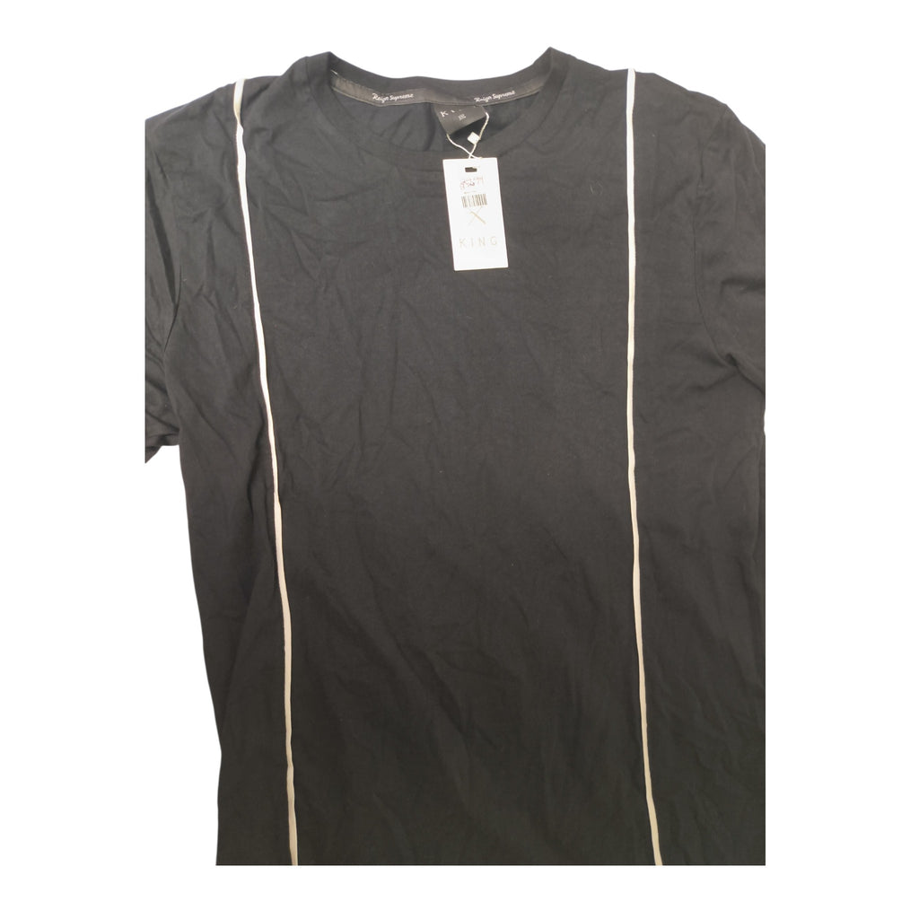 King Apparel Reign Supreme Piped Streetwear Tee - Black / XXL (NWT)