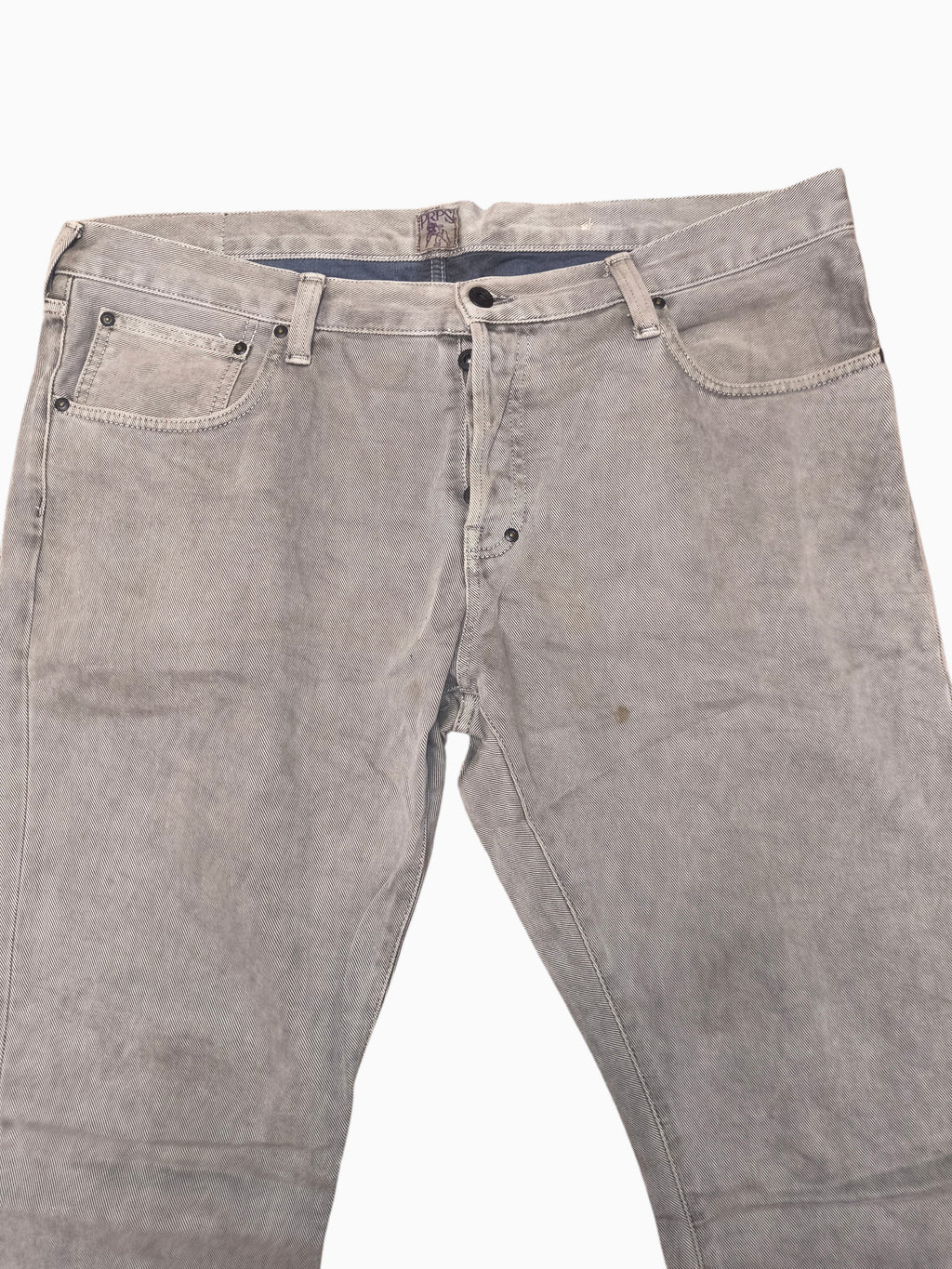 Awsum Thrift PRPS gray denim jeans with a button fly and classic five-pocket styling.