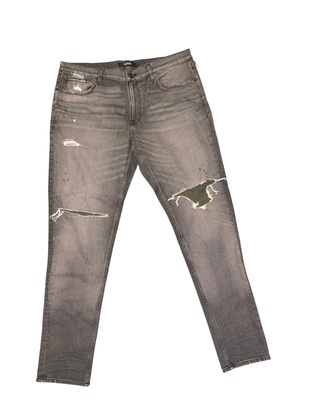 Hudson Jeans Zack Skinny Fit Distressed Biker Grey Jeans - Men's 40 (NWT)