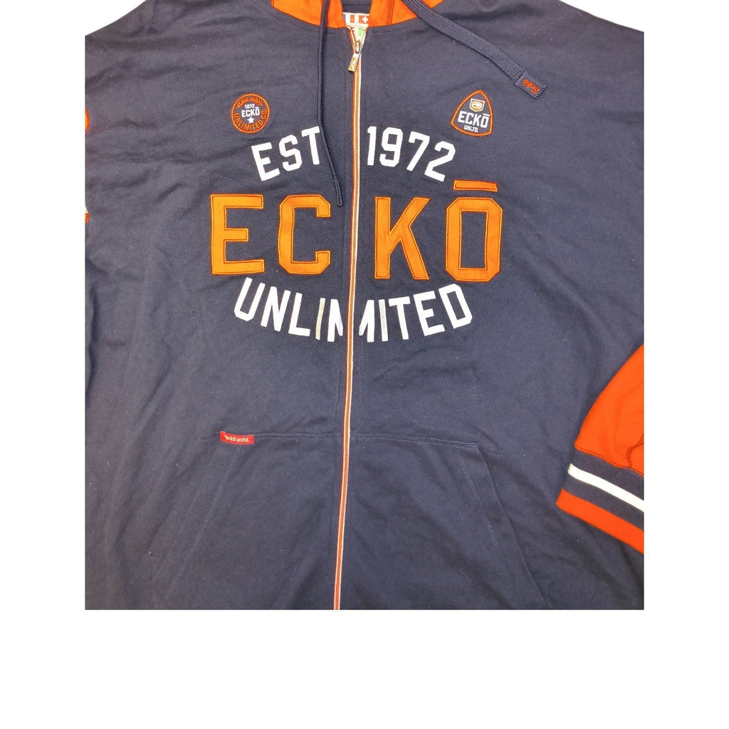 Ecko Unltd Men's 3XL EST 1972 Full Zip Colorblock Spell Out Hoodie