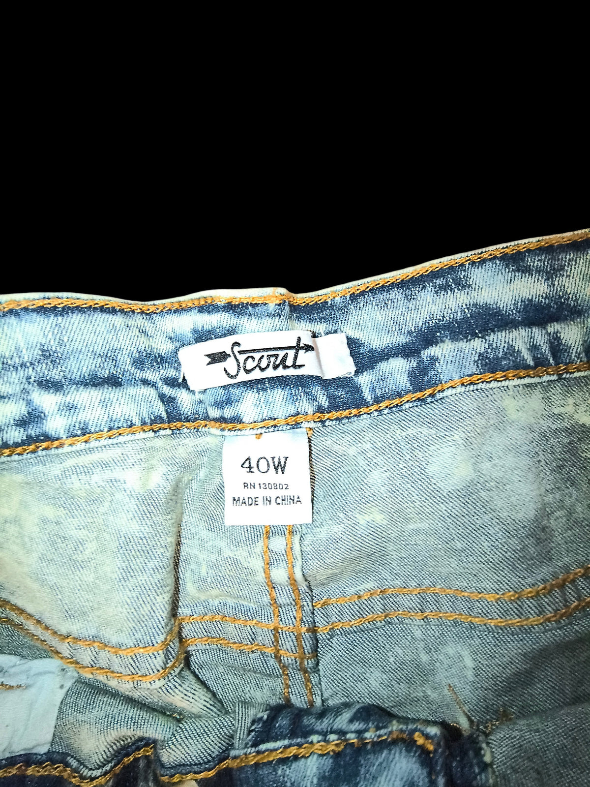 Scout Denim Acid Light Blue Distressed Slim Jeans - Men's 40W (NWT)