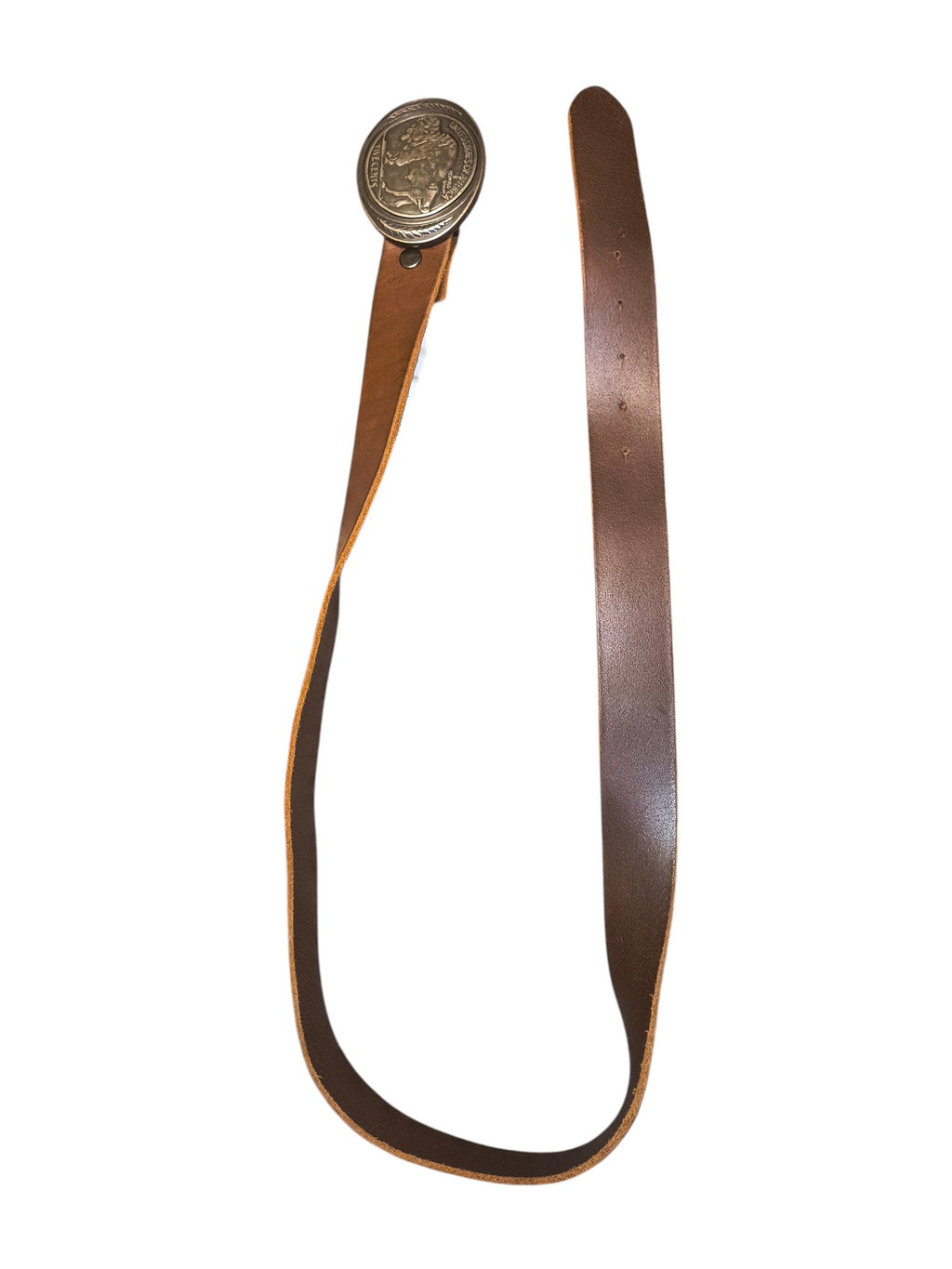Vintage 2009 Eddie Bauer Italian Leather Buffalo Nickel Belt - Men's Size 40 (GUC)