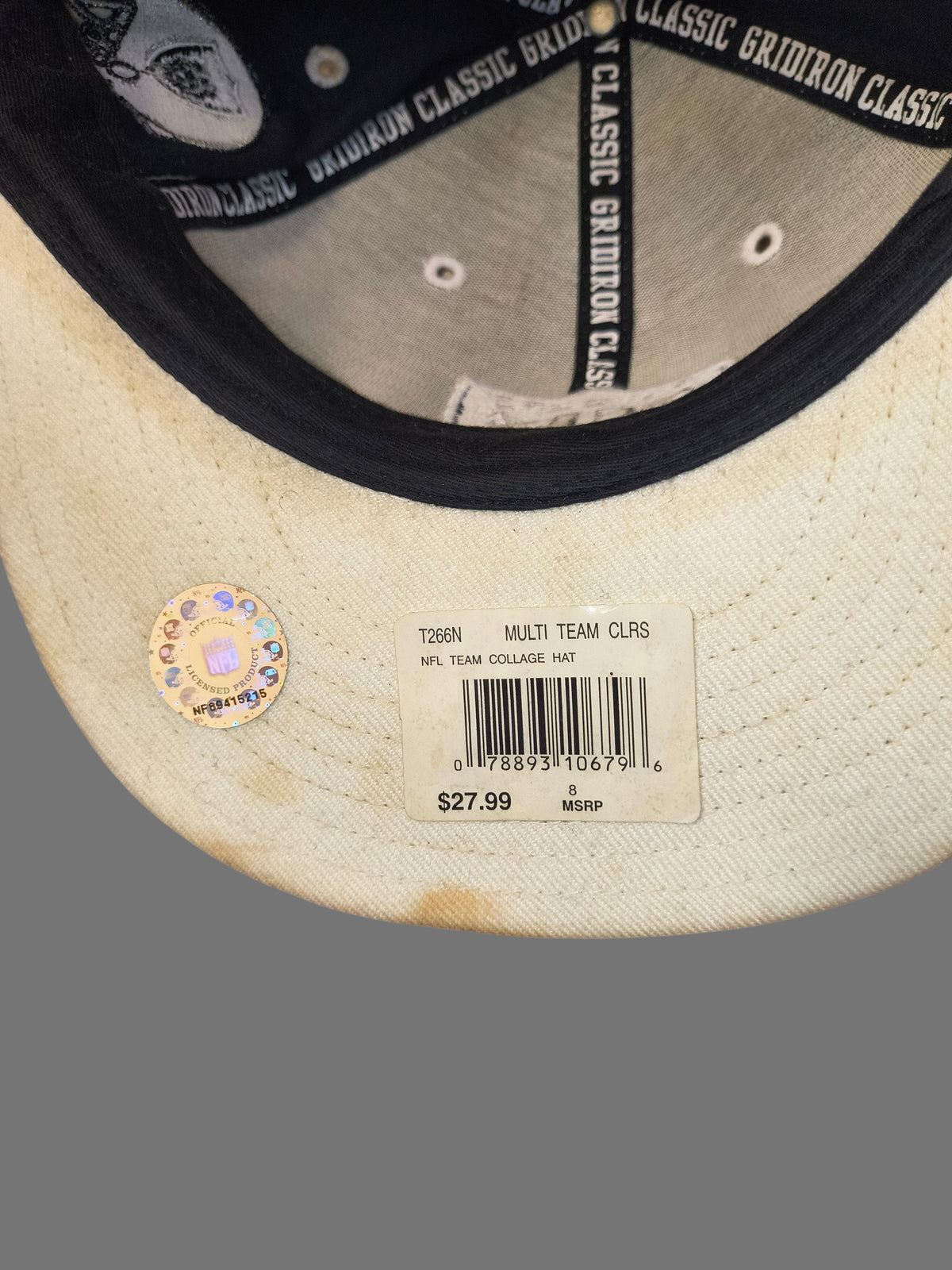 Vintage Reebok Raiders Multi Team Collage Fitted Hat - Size 8 (NWT)