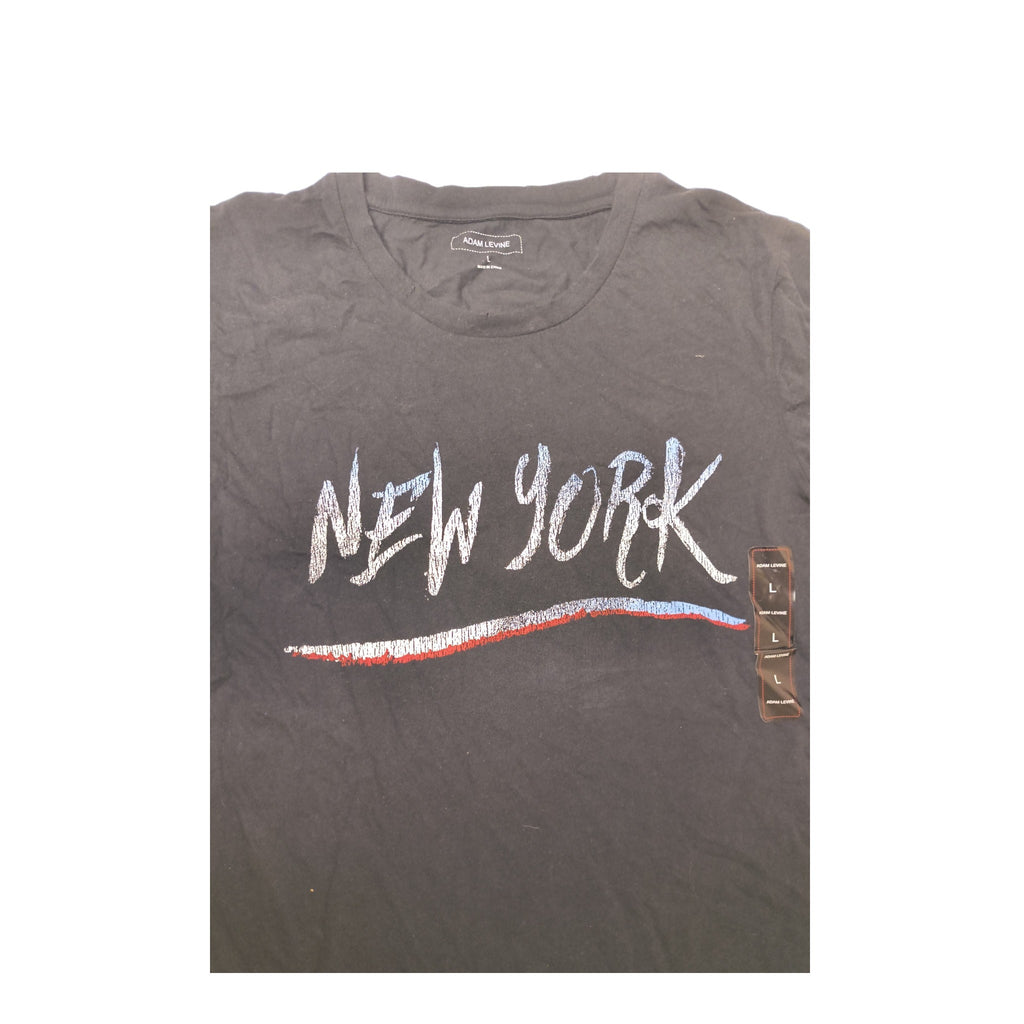 Adam Levine Collection New York City Chalk Script Graphic Tee - Black / Large (NWT)
