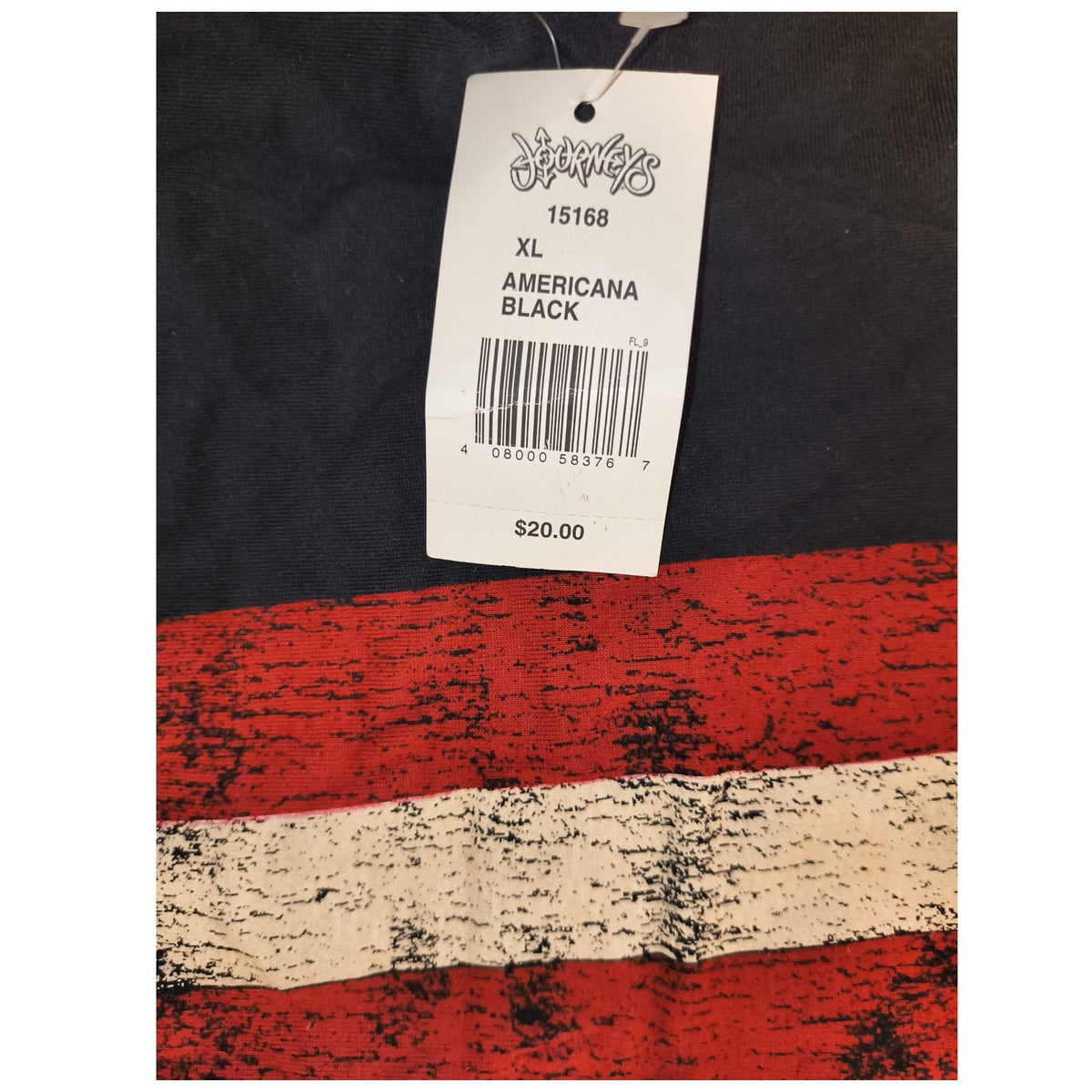 Five Crown Men's XL Americana Black American Flag Graphic Tee (NWT)