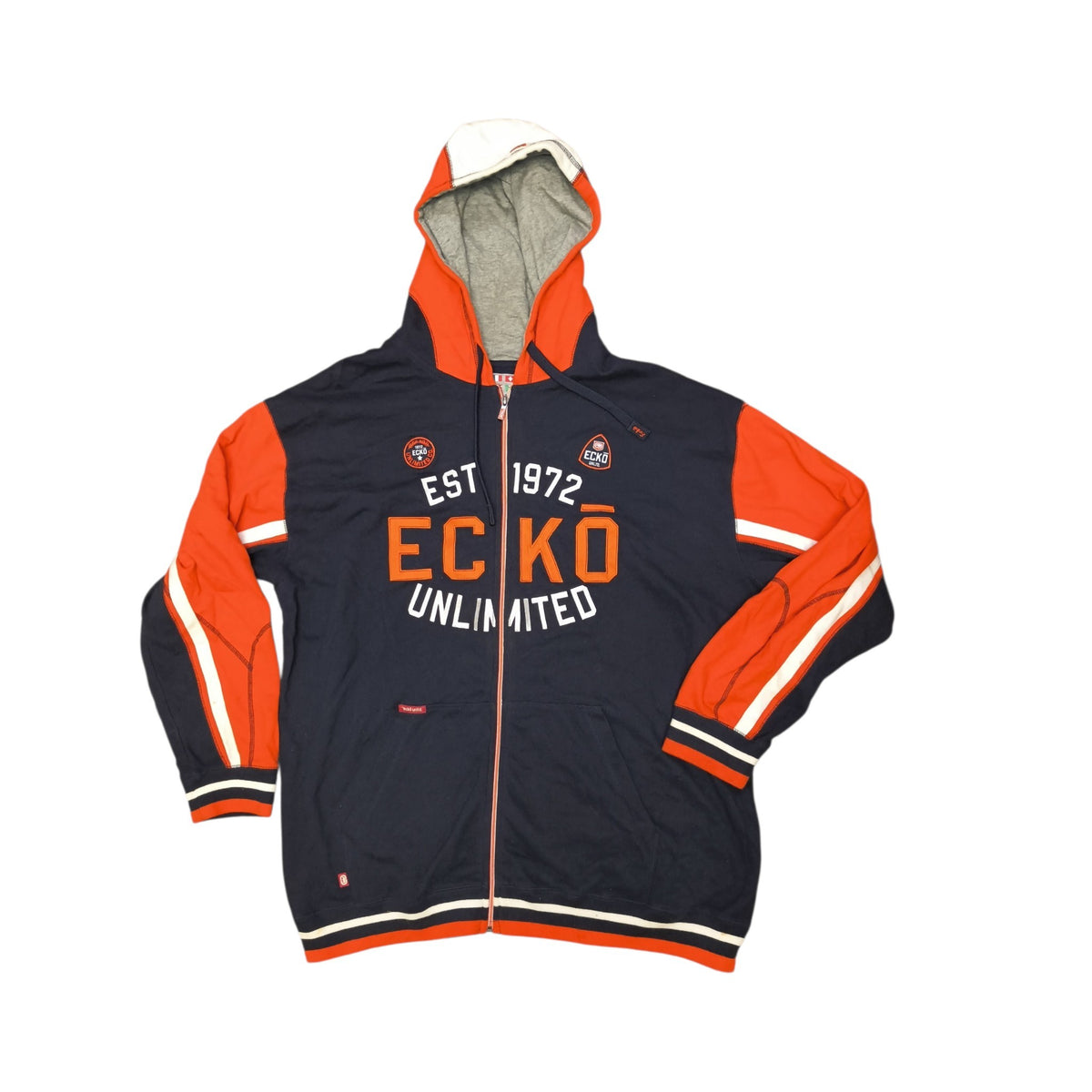 Ecko Unltd Men's 3XL EST 1972 Full Zip Colorblock Spell Out Hoodie