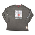 Awsum Thrift Ecko Unltd heather gray long sleeve shirt with periodic table graphic and sleeve prints in size XXL