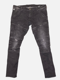 Awsum Thrift G-Raw RackHam black denim jeans with distressed knee details and reinforced paneling