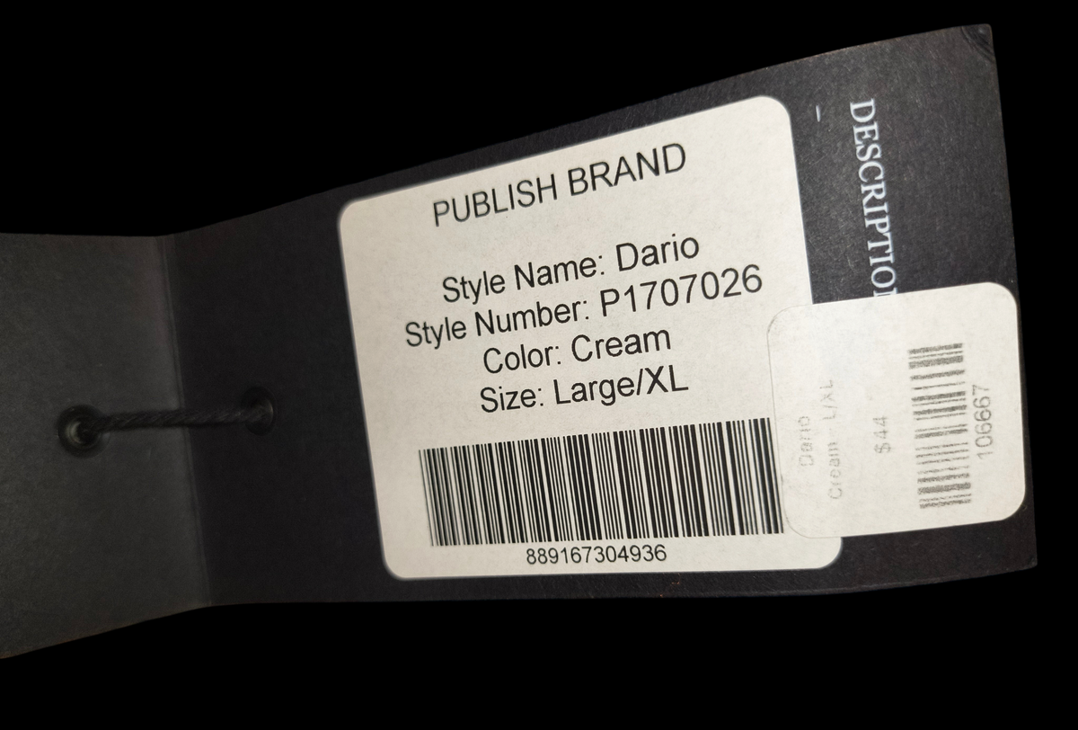 Publish Brand Dario Fleece Bucket Hat - Cream / Size L/XL (NWT)