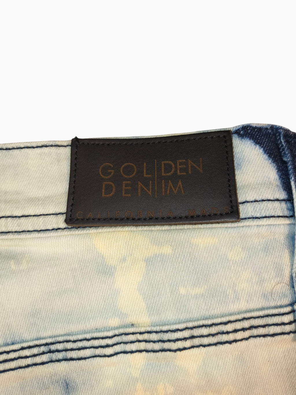 Golden Denim The Clark Slim Bleached Indigo Tie-Dye Jeans - Men's 38W (NWT/Flaw)
