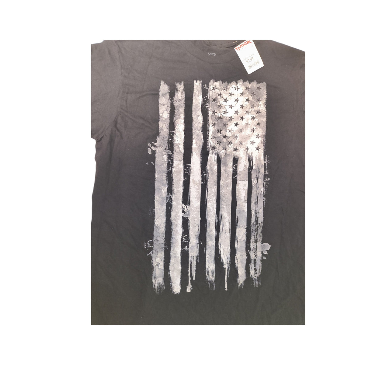 Heavyweight Champs Distressed American Flag Patriotic Graphic Tee - Black / Large (NWT)