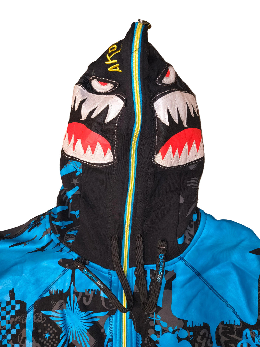 Vintage Y2K Akademiks Jeanius Warfare Shark Full-Zip Hoodie - Men's 3XL (EUC)