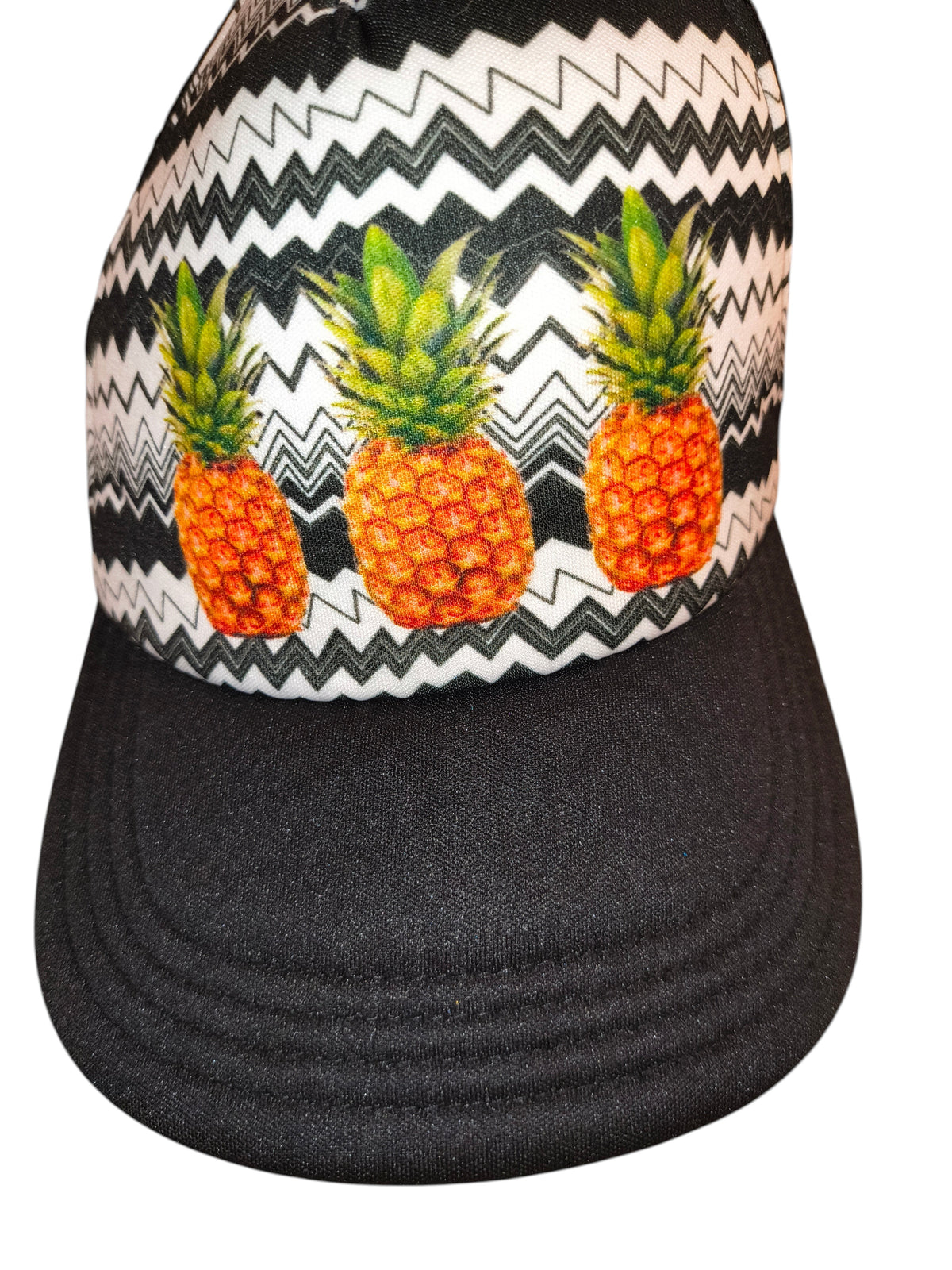 No Boundaries Pineapple Chevron Trucker Hat - One Size (NWT)