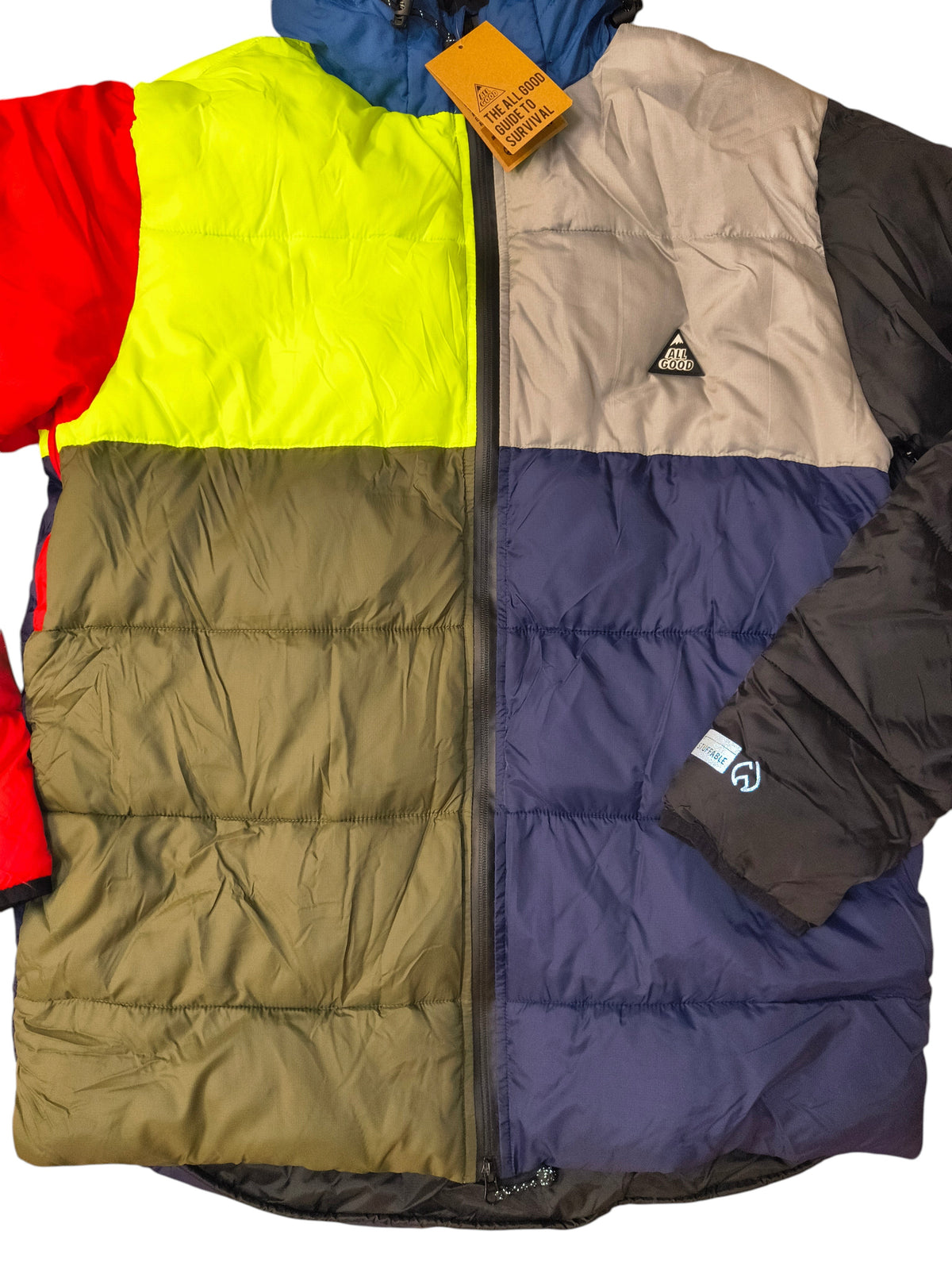 All Good High Camp Multi Colorblock Puffer Jacket - Men's XXL (NWT)