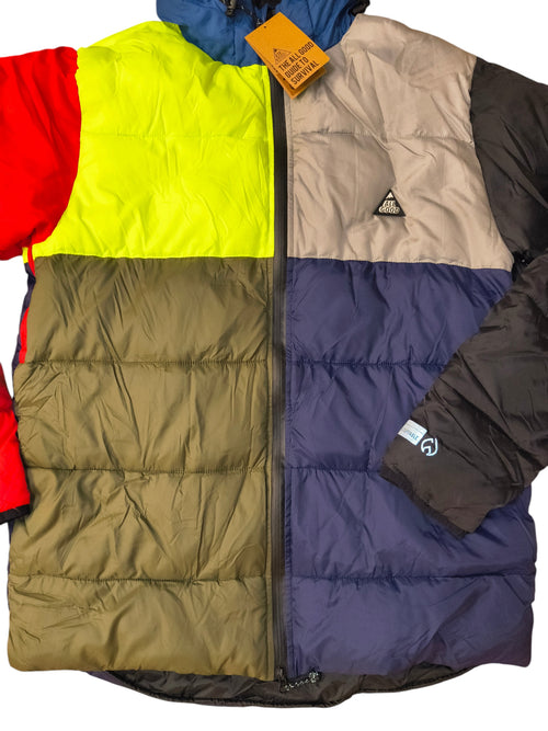 All Good High Camp Multi Colorblock Puffer Jacket - Men's XXL (NWT)