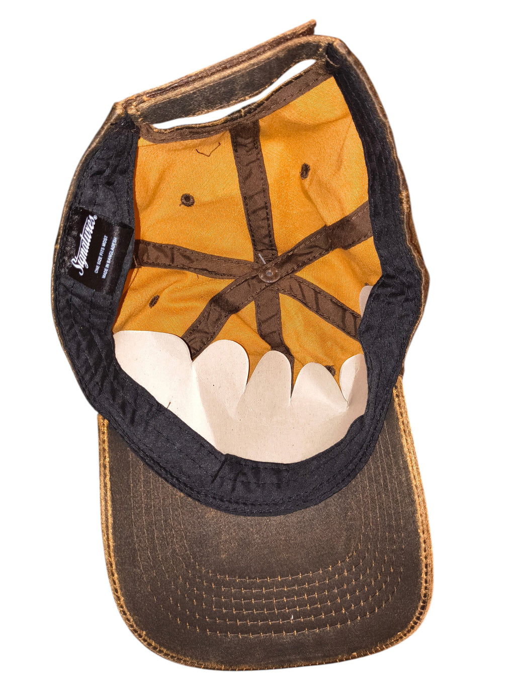 Signatures Distressed Faux Leather Waxed Dad Hat - Brown / One Size (NWT)