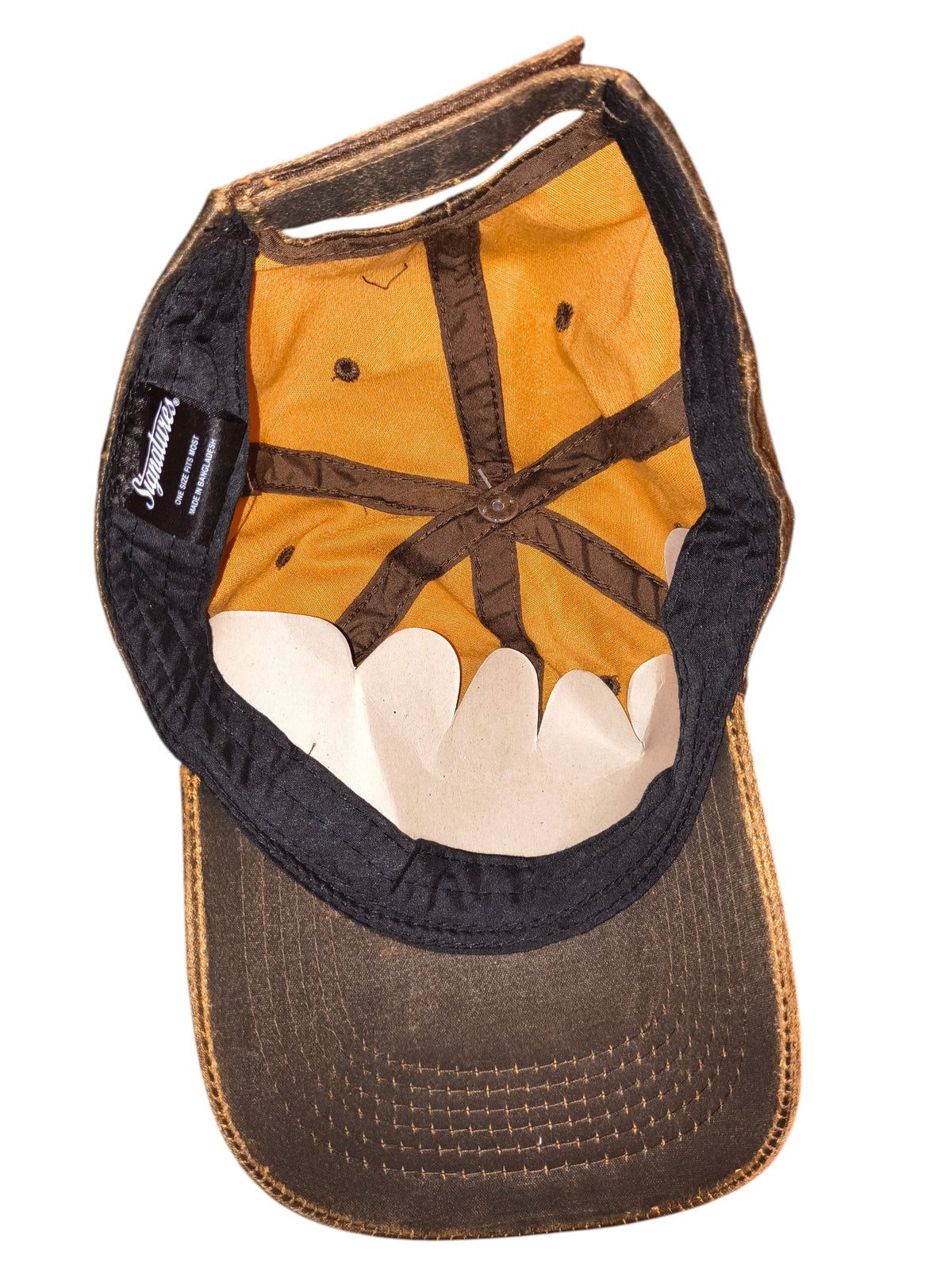 Signatures Distressed Faux Leather Waxed Dad Hat - Brown / One Size (NWT)