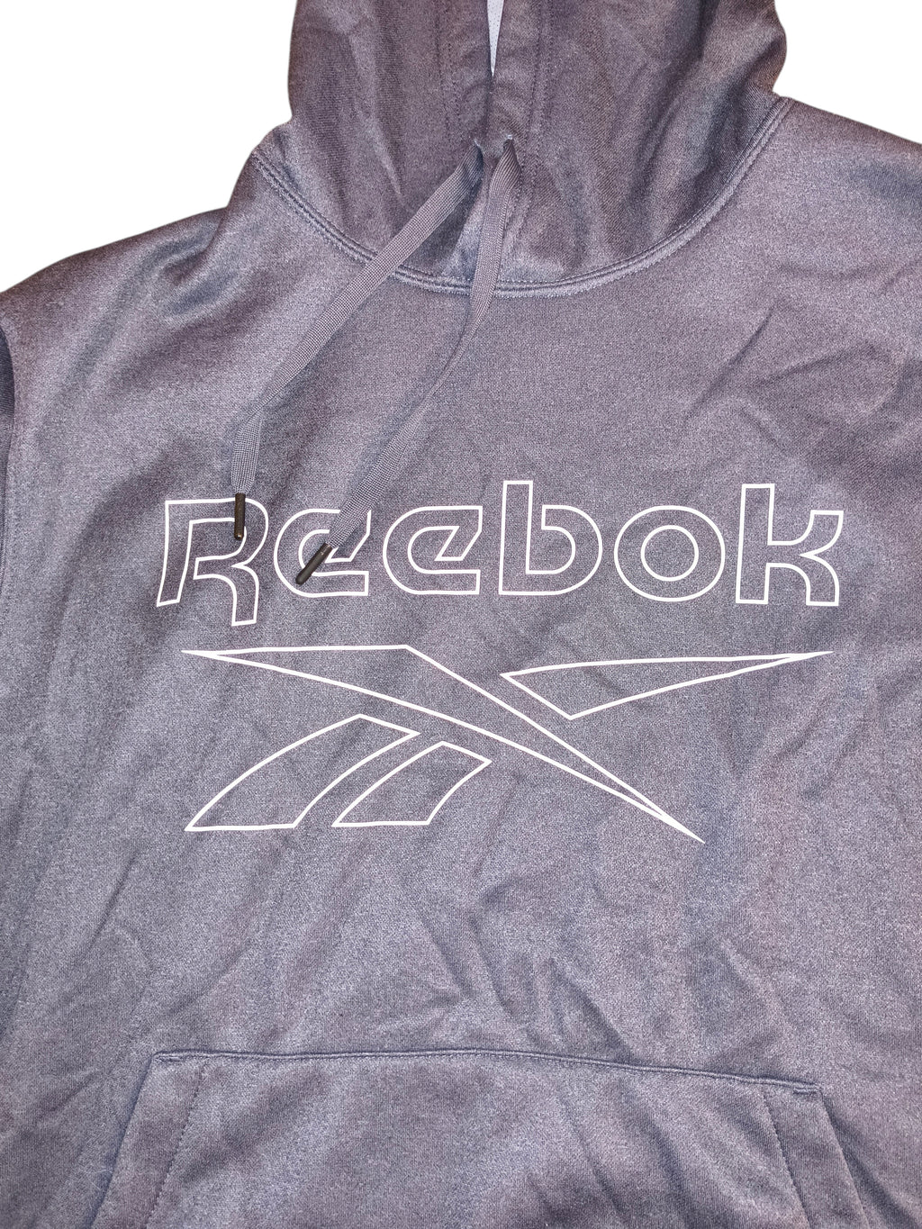 Reebok Men's Medium Gray Outlined Vector Performance Pullover Hoodie