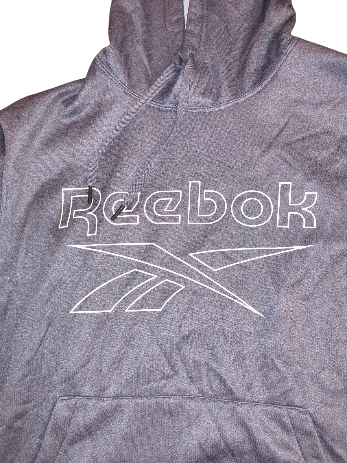 Reebok Men's Medium Gray Outlined Vector Performance Pullover Hoodie