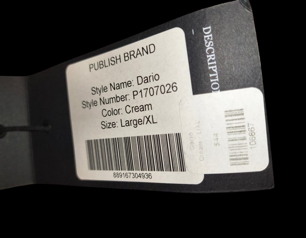 Publish Brand Dario Fleece Bucket Hat - Cream / Size L/XL (NWT)