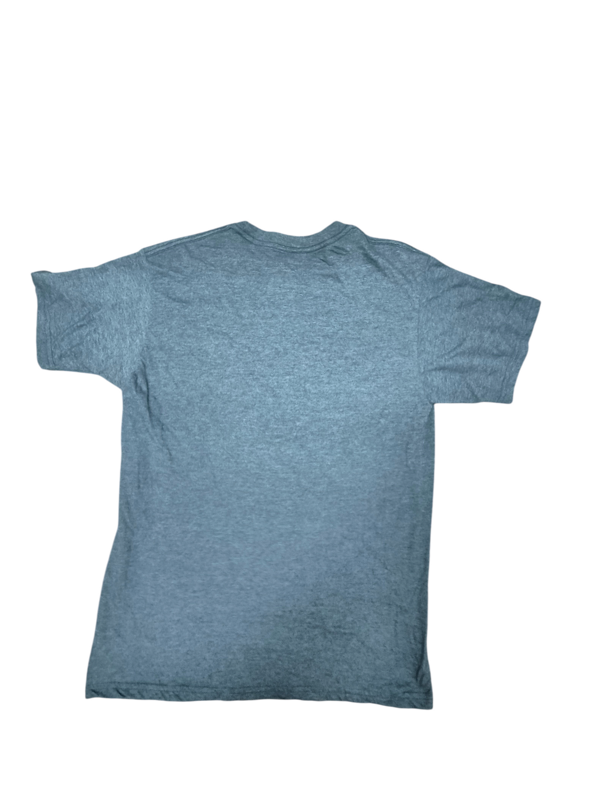Back view of a grey heathered Captain America Tee from Awsum Thrift featuring a classic crew neck design.