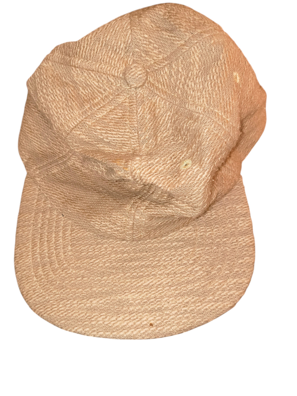 Awsum Thrift Publish Brand Davin tan textured 5-panel camper hat with flat brim and stitched crown details