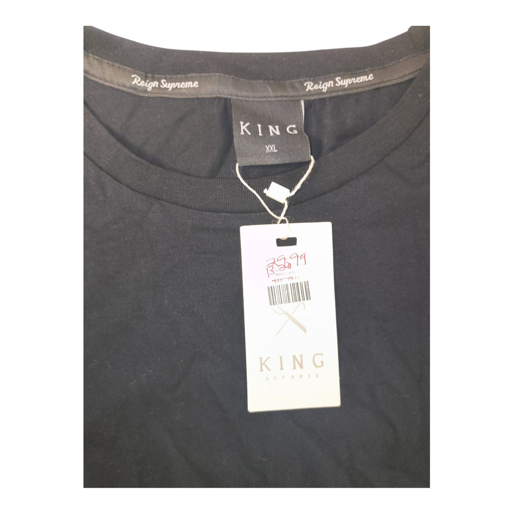 King Apparel Reign Supreme Piped Streetwear Tee - Black / XXL (NWT)