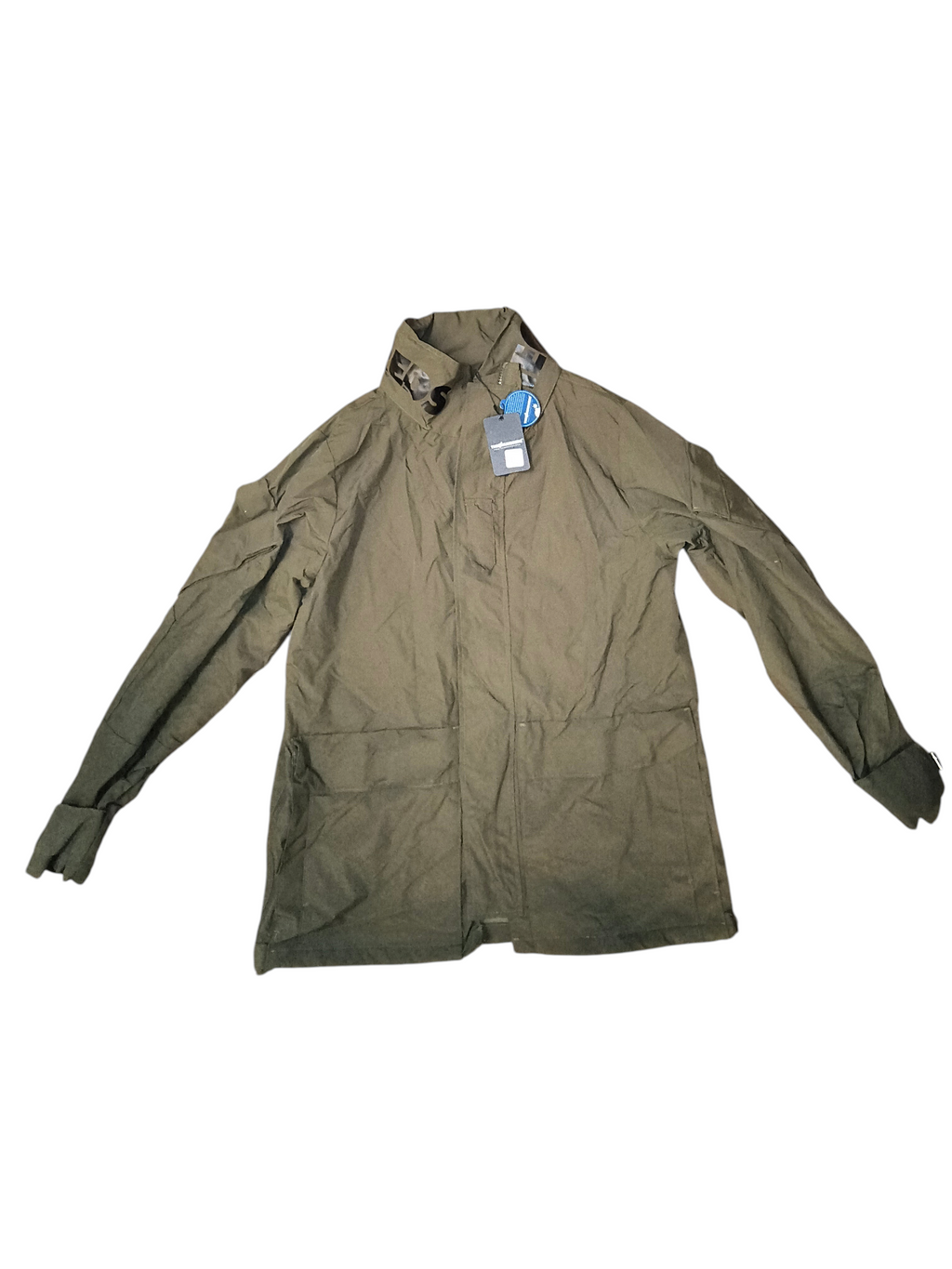 Awsum Thrift olive green The Hundreds water-resistant technical field jacket with logo collar and snap storm flap