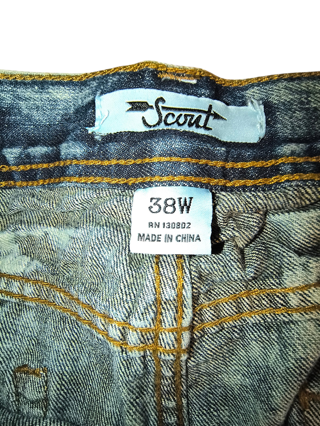 Scout Denim Acid Dark Blue Distressed Slim Jeans - Men's 38W (NWT)