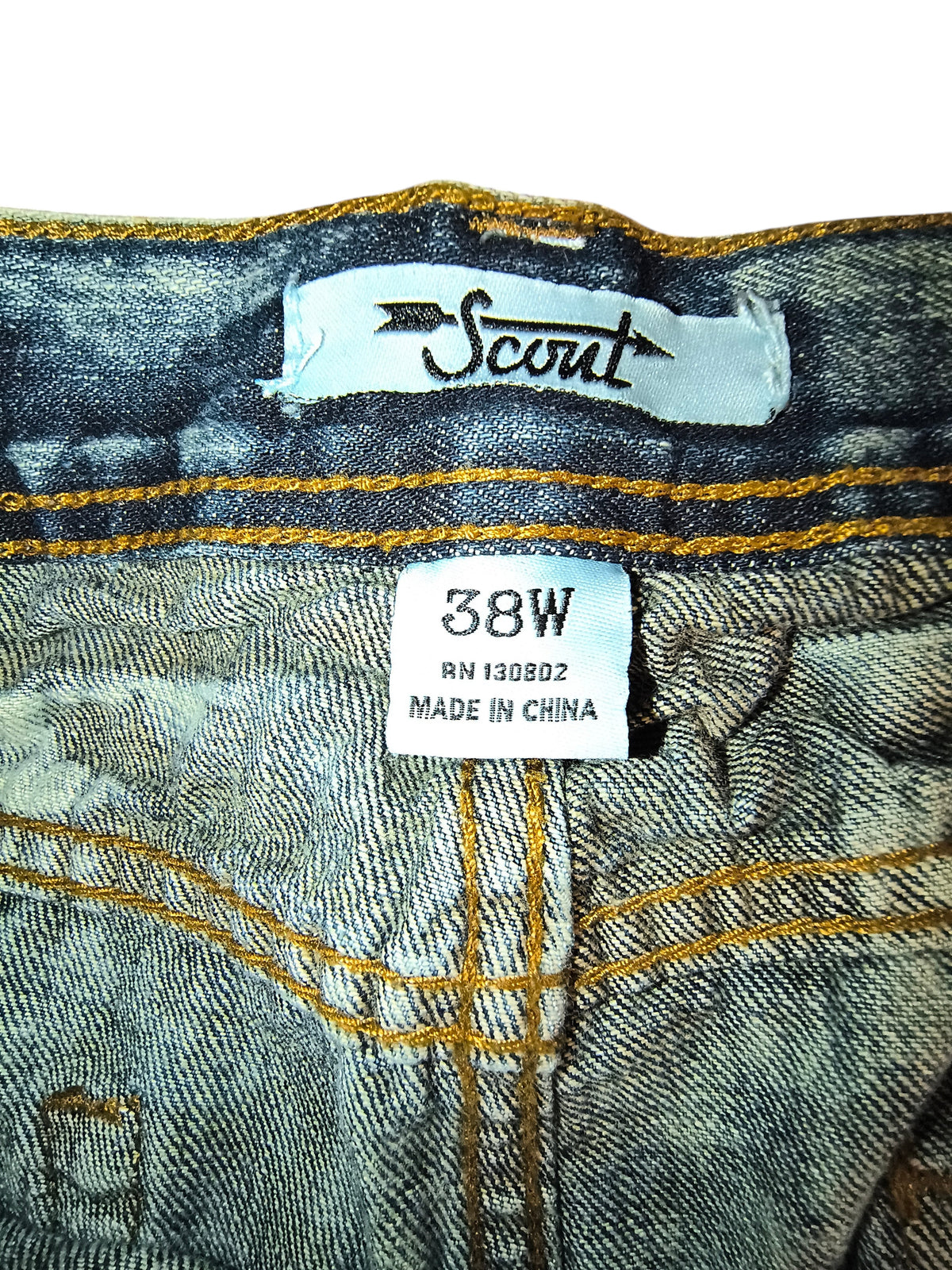 Scout Denim Acid Dark Blue Distressed Slim Jeans - Men's 38W (NWT)