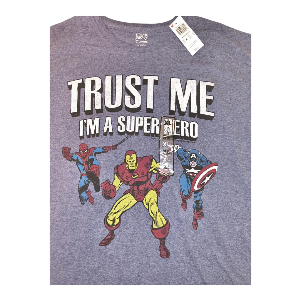 Marvel Comics Men's XL Trust Me I'm A Superhero Avengers Graphic Tee (NWT)